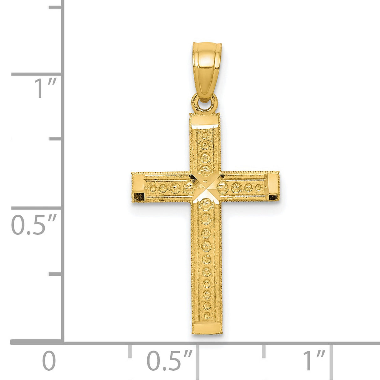 Cross Charm Pendant in Real 10k Yellow Gold