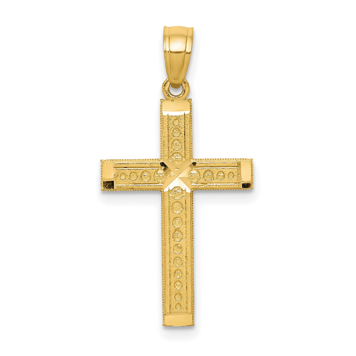 Cross Charm Pendant in Real 10k Yellow Gold