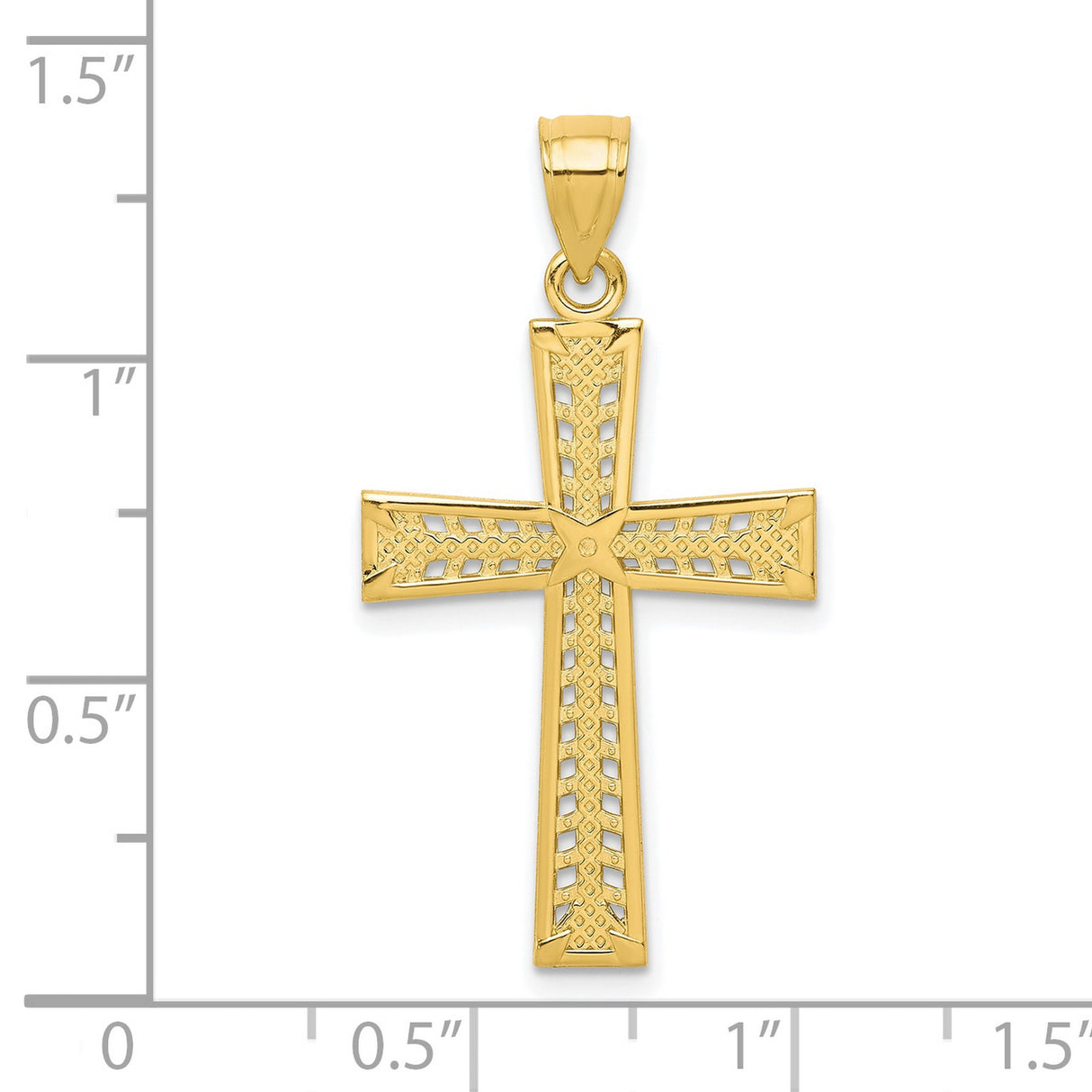 Cross Charm Pendant in Real 10k Yellow Gold