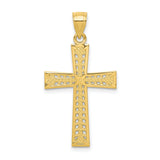 Cross Charm Pendant in Real 10k Yellow Gold