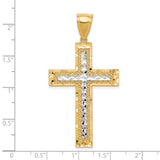 Diamond-Cut Cross Charm Pendant in Real 10k Multi-Tone Gold