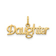 10k Yellow Gold Daughter Pendant with Script Lettering, Sentimental Jewelry Charm for Women