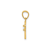 10k Yellow Gold Cross Pendant with Cubic Zirconia, Openwork Design, Unisex Religious Jewelry
