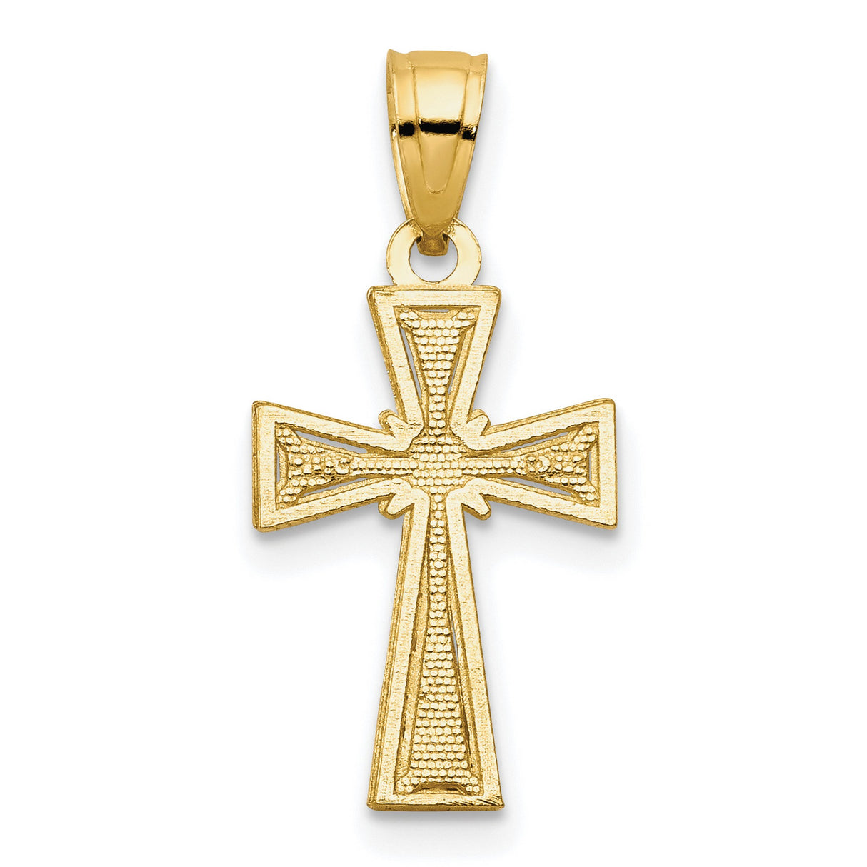 Cross Charm Pendant in Real 10k Yellow Gold