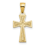 Cross Charm Pendant in Real 10k Yellow Gold