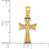 Cross Charm Pendant in Real 10k Yellow Gold