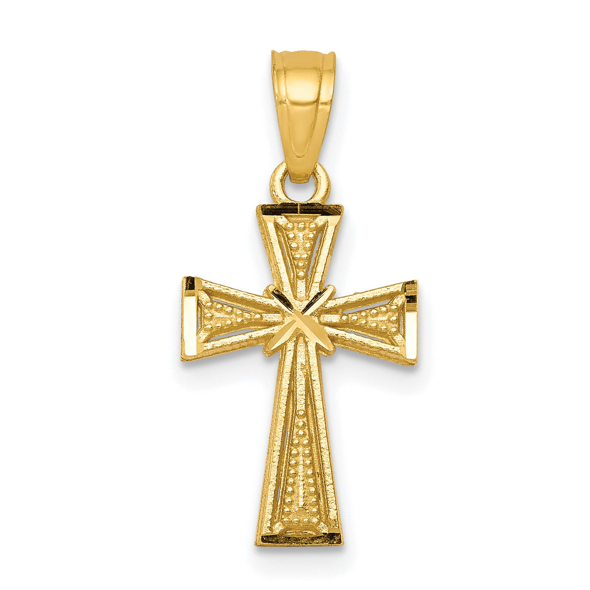 Cross Charm Pendant in Real 10k Yellow Gold