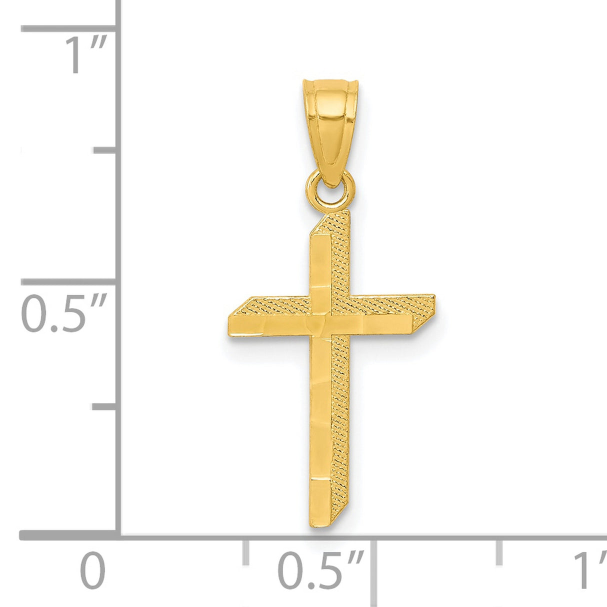 Cross Charm Pendant in Real 10k Yellow Gold