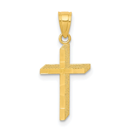 Cross Charm Pendant in Real 10k Yellow Gold