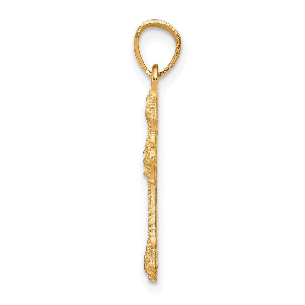 Diamond-Cut Cross Charm Pendant in Real 10k Multi-Tone Gold