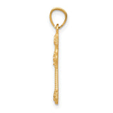 Diamond-Cut Cross Charm Pendant in Real 10k Multi-Tone Gold