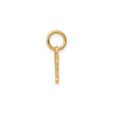 10k Yellow Gold Charm Pendant, Little Princess Tiara Crown Design for Girls
