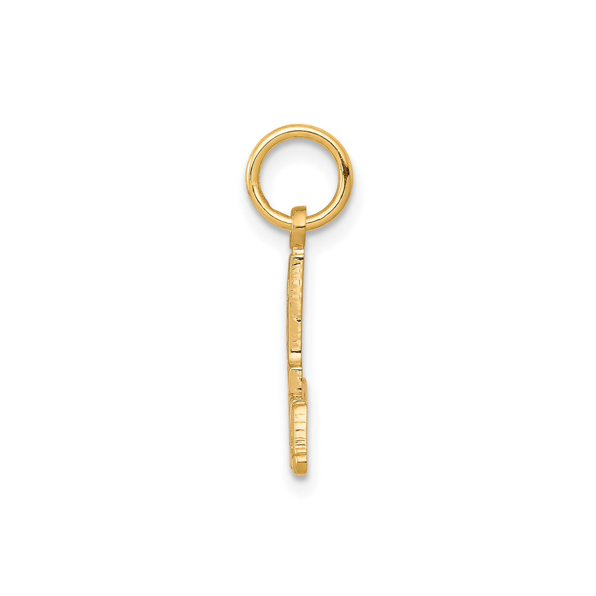 10k Yellow Gold Pendant Charm, Textured Number One Grandma Design, Sentimental Family Jewelry