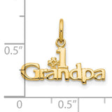 #1 Grandpa Charm Pendant in Real 10k Yellow Gold