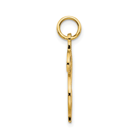 10k Yellow Gold Dollar Sign Pendant, Cut-Out Money Symbol, Hip Hop Statement Jewelry for Men or Unisex