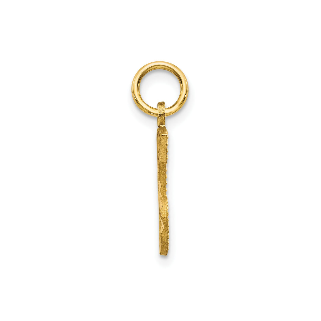 10k Yellow Gold Sweet 16 Pendant with Textured and Polished Number Design