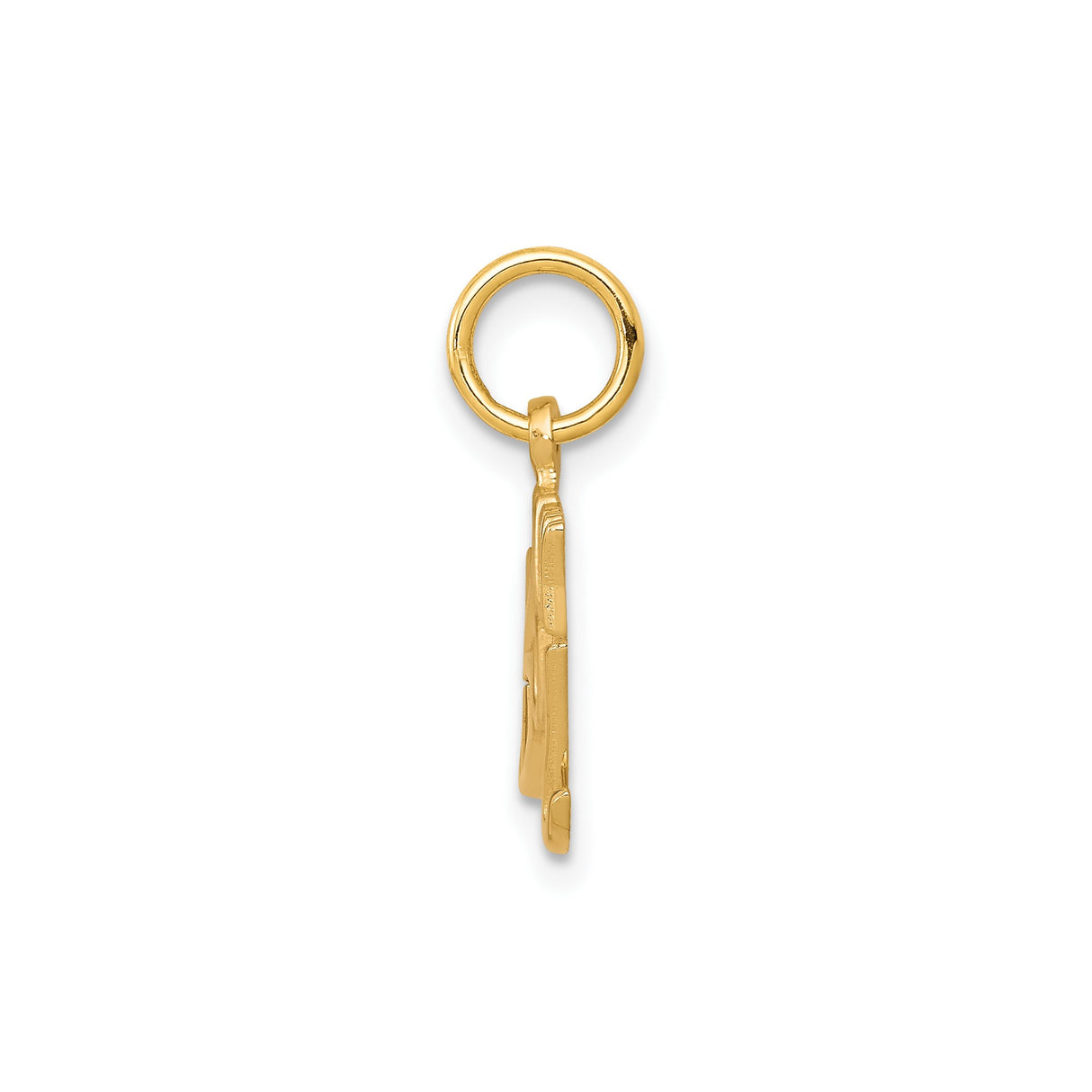 10k Yellow Gold Baby Boy Pendant, Bold Stylized Lettering, Sentimental Keepsake Charm