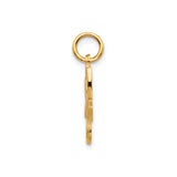 10k Yellow Gold Baby Girl Pendant with Crown Accent, Script Name Charm