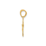 10k Yellow Gold Crucifix Cross Pendant with Detailed Jesus Design, Religious Charm for Men and Women