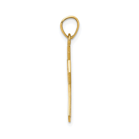 10k Yellow Gold Cross Pendant with Filigree and Heart Scroll Design