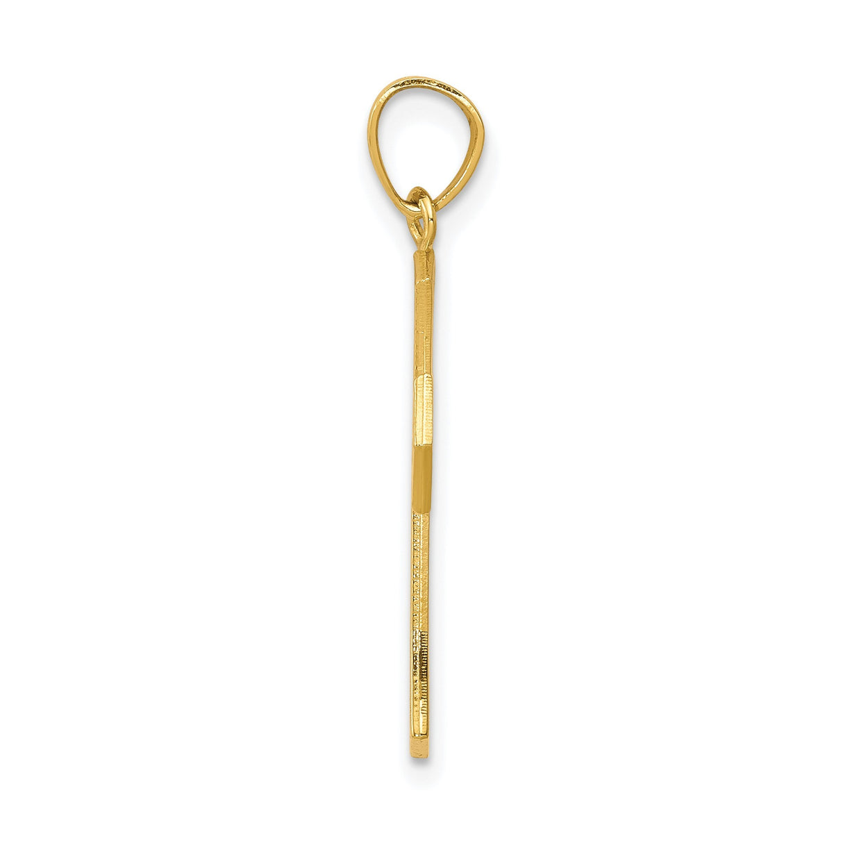 10k Yellow Gold Cross Pendant with Detailed Crucifix Design and Textured Background