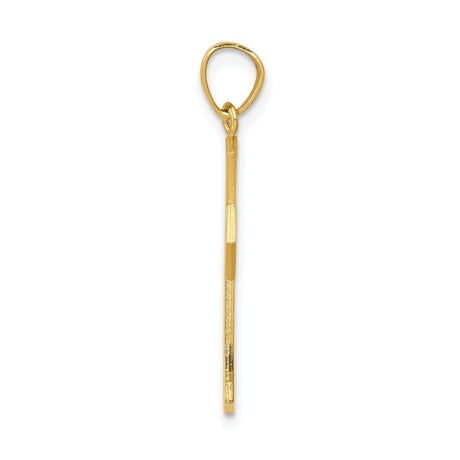 10k Yellow Gold Cross Pendant with Detailed Crucifix Design and Textured Background