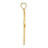 10k Yellow Gold Cross Pendant with Beveled Edge and Polished Bail for Men and Women