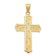 10k Yellow Gold Cross Pendant with Beveled Edge and Polished Bail for Men and Women