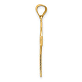 10k Yellow Gold Cross Pendant with Celtic Lattice Design and Halo Detail