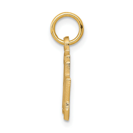 10k Yellow Gold 25th Anniversary Pendant, Elegant Script Marriage Milestone Charm for Women