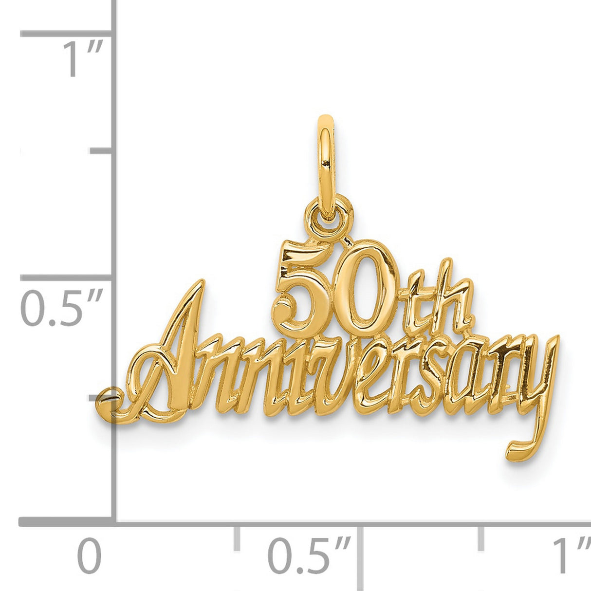 50th Anniversary Charm Pendant in Real 10k Yellow Gold