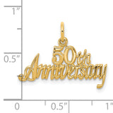 50th Anniversary Charm Pendant in Real 10k Yellow Gold
