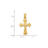 10k Yellow Gold Crucifix Cross Pendant, Reversible Polished Religious Jewelry for Men and Women