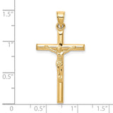 10k Yellow Gold Crucifix Pendant with INRI Jesus Figure, Catholic Religious Charm