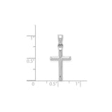 10k White Gold Cross Pendant with Polished Finish and Arched Bail, Religious Jewelry for Men and Women