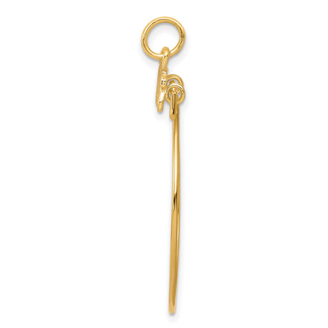 10k Yellow Gold Charm Holder Pendant with Memories Engraving, Unisex Remembrance Jewelry