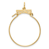 10k Yellow Gold Charm Holder Pendant with Memories Engraving, Unisex Remembrance Jewelry