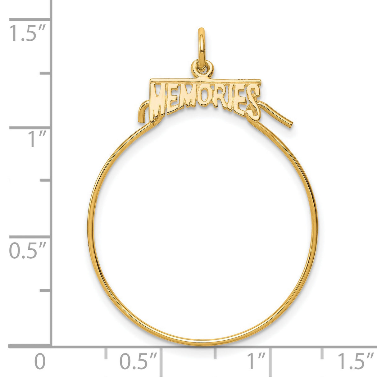 10k Yellow Gold Charm Holder Pendant with Memories Engraving, Unisex Remembrance Jewelry