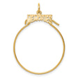 10k Yellow Gold Charm Holder Pendant with Memories Engraving, Unisex Remembrance Jewelry