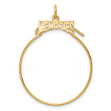 10k Yellow Gold Charm Holder Pendant with Memories Engraving, Unisex Remembrance Jewelry