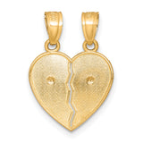 Break Apart Te Amo Charm Pendant in Real 10k Multi-Tone Gold