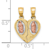 Break Apart Te Amo Charm Pendant in Real 10k Multi-Tone Gold