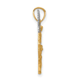 Saint Michael Vanquishing Satan Charm Pendant in Real 10k Multi-Tone Gold