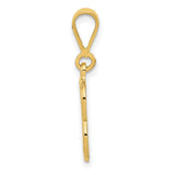 10k Yellow Gold Initial B Pendant with Polished Diamond Cut Finish, Letter Charm for Women or Unisex