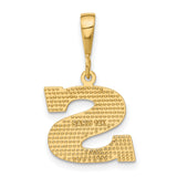 10k Yellow Gold Letter S Pendant, Diamond Cut Initial Charm, Unisex Monogram Jewelry