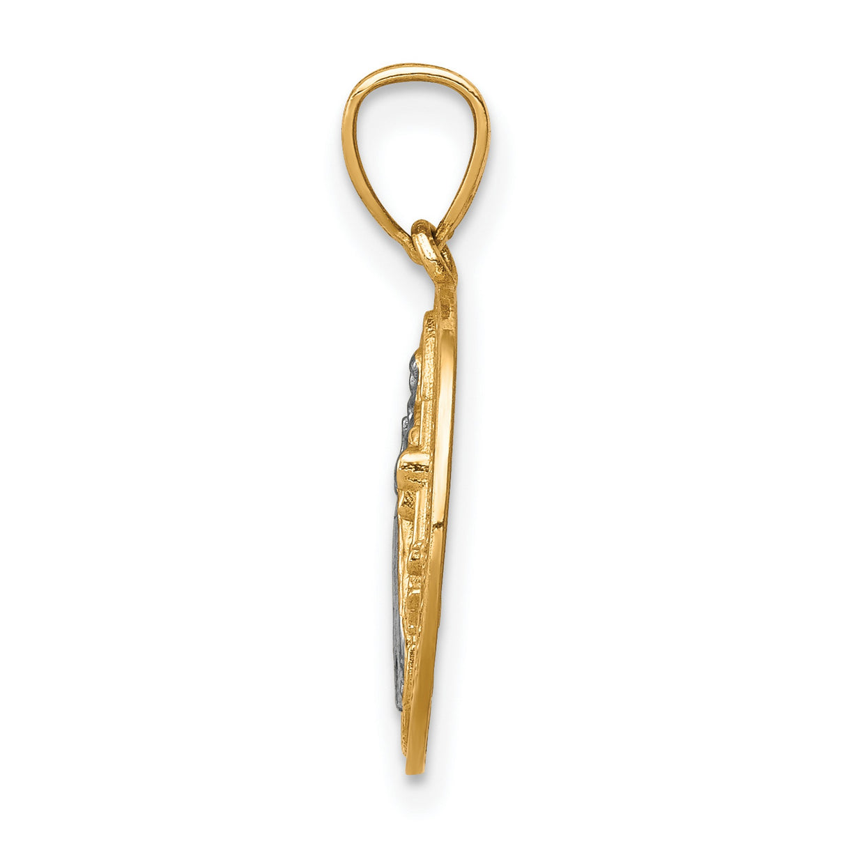 San Benito Medal Charm Pendant in Real 10k Multi-Tone Gold