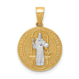 San Benito Medal Charm Pendant in Real 10k Multi-Tone Gold