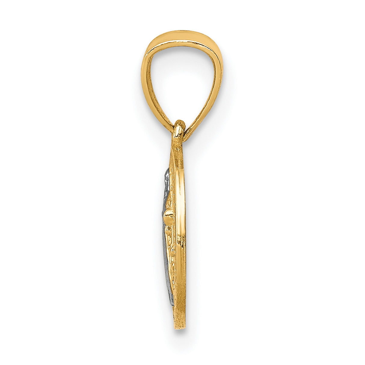 San Benito Medal Charm Pendant in Real 10k Multi-Tone Gold