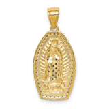 Our Lady of Guadalupe with CZ Outline Charm Pendant in Real 10k Multi-Tone Gold