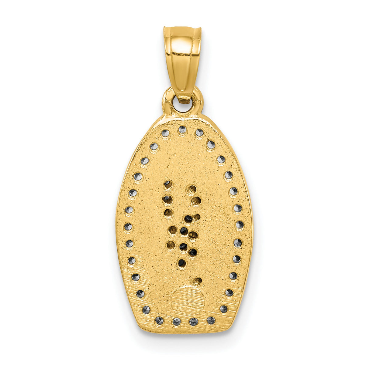 Our Lady of Guadalupe with CZ Outline Charm Pendant in Real 10k Multi-Tone Gold